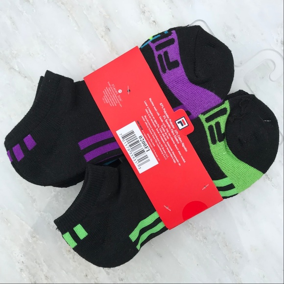 FILA 6-Pack Women's Black No Show Athletic Socks - Picture 3 of 3